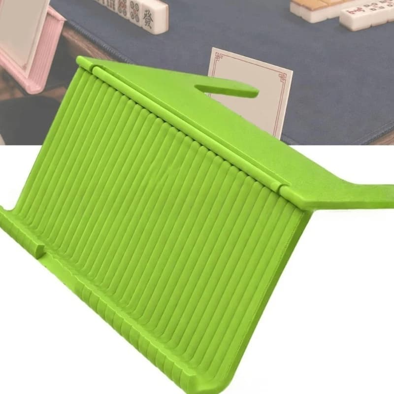 Folding Mahjong Tile Rack Stand, Plastic Hinged Rack for Mahjong Players, Home Play and Family Game Night Accessory H8WD