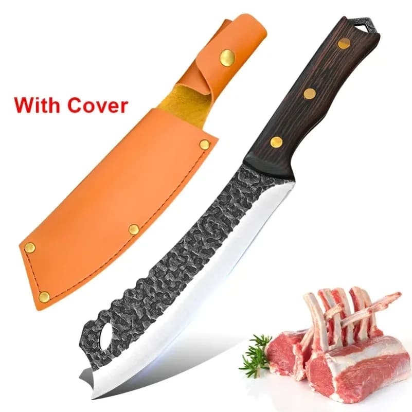 Coltelli da cucina fatti a mano Chef Mannaia da cucina Affettare la carne Frutta Verdura Macellaio Coltello per disossare Lama in acciaio inossidabile Manico in legno