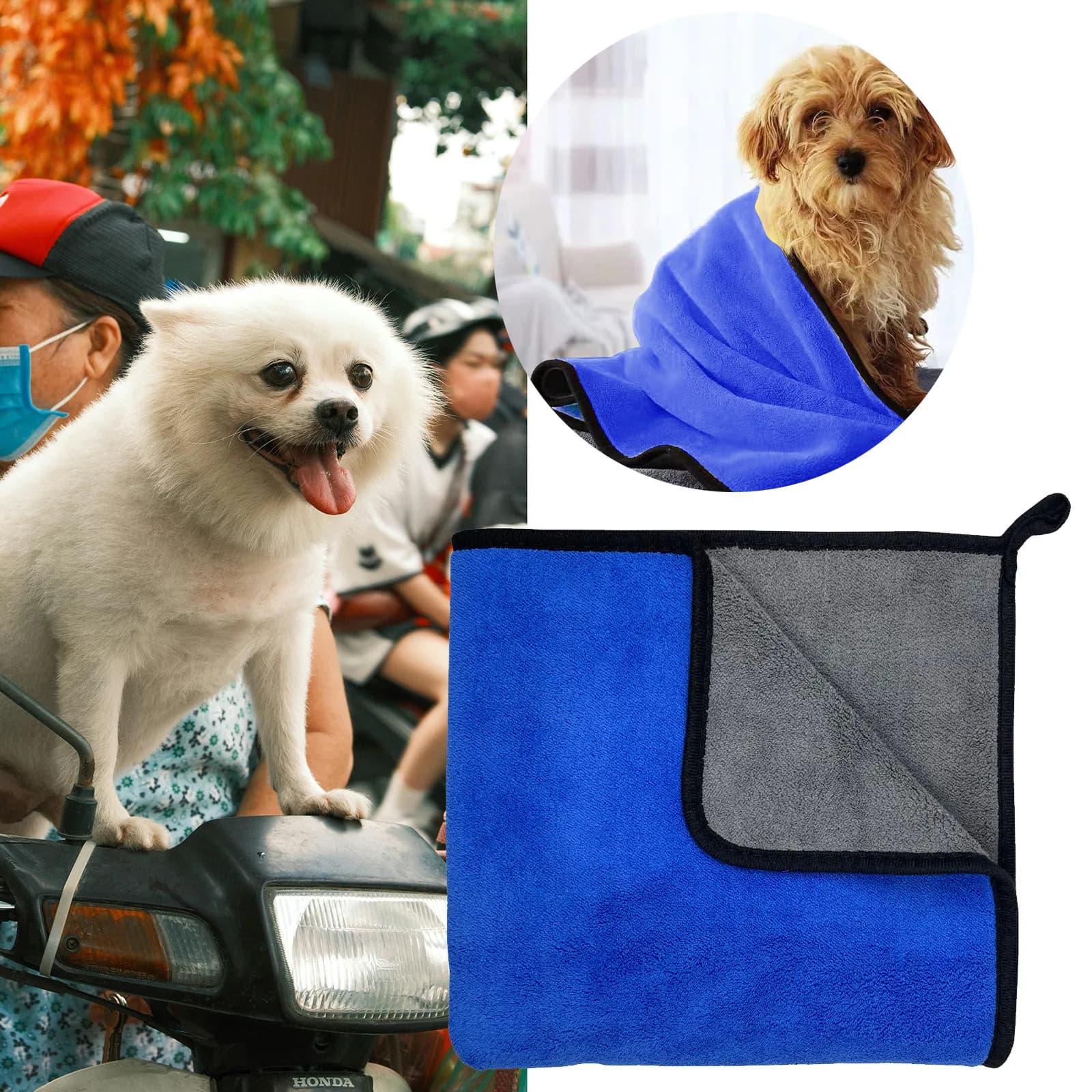 1pc 60*30cm Soft Pets Towel Quick Absorption Dog Towel Bathrobe for pets to keep pet fur Quickly absorbent cover dry