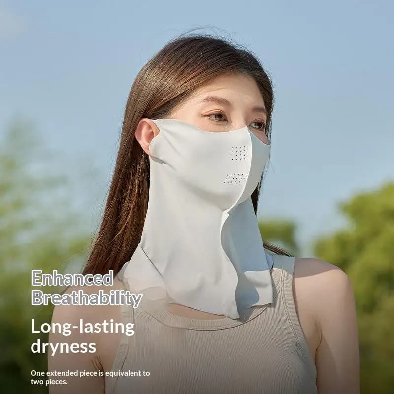 Women Ice Silk Breathable Face Mask Neck Scarf UV Protection Summer Outdoor Lightweight Wrap for Sports