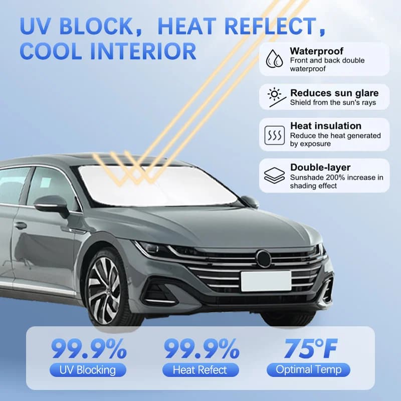 Car Windshield Sun Shade For Volkswagen VW Arteon 2017-2021 Sunshade Sun Visor Protector Blocks UV Rays Summer Car Accessories