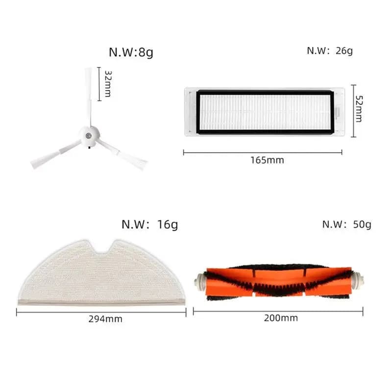 A42F Per Robot Aspirapolvere Xiaomi S5 T7Pro T6 Pure - Accessori: Spazzola Principale, Spazzola Laterale, Filtro HEPA, Panno A
