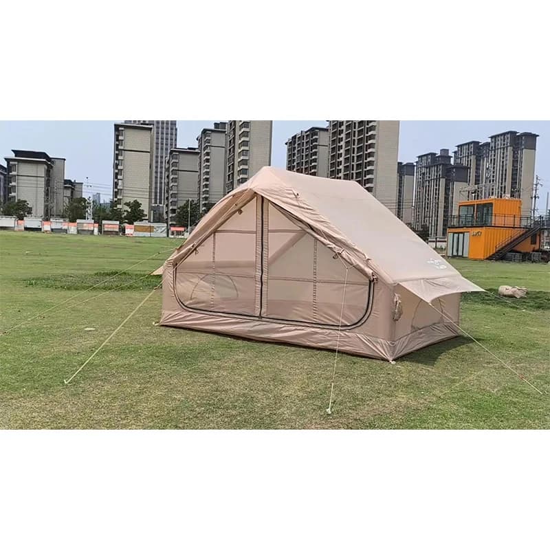 Tenda Gonfiabile da Campeggio per Esterni ad Apertura Rapida, Portatile, Monostrato in Tela Oxford, Modello a Quattro Angoli, Quattro Stagioni