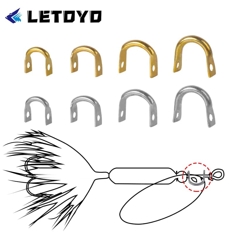 LETOYO 100 pcs U Shaped Hose for Spoon Fishing Spinner Fishing Spinner Metal Spinner Stainless Steel Spinnerbait Handle