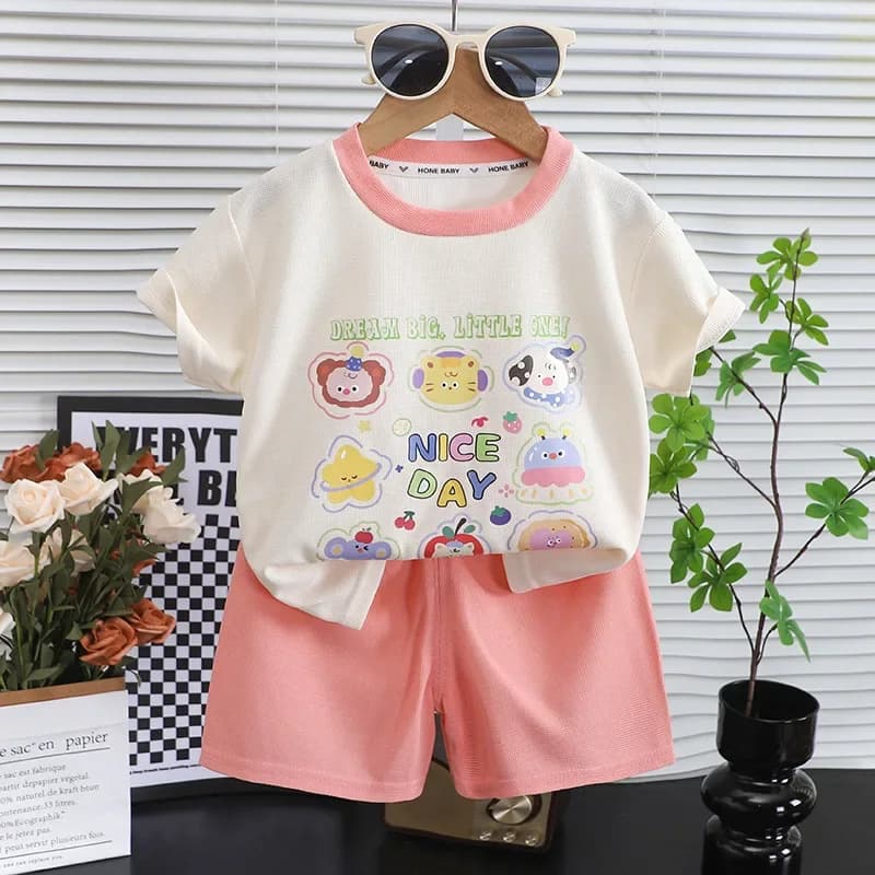 2 pezzi estate manica corta bambino abbigliamento per bambini completo comfort set per bambini vestiti per bambini ragazzi ragazze t-shirt pantaloncini