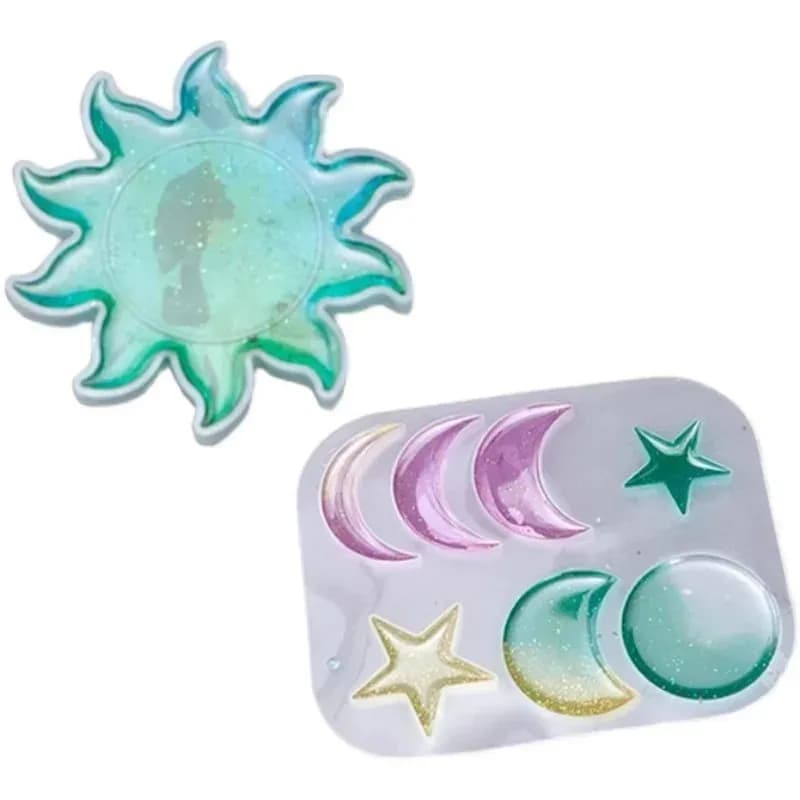 top quality sun moon star wind chime mold resin epoxy casting kit with irregular shape for diy wind chimes keychains earrings