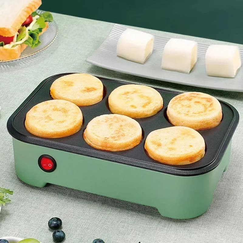 220V Casa Uovo Fritto Hamburger Macchina Antiaderente Elettrico Padella Colazione Pancake Pan Stampo Dormitorio Frittata Pan Multicooker 600W