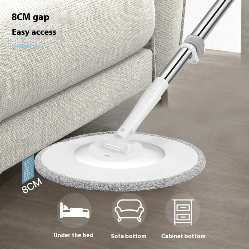 Lavapavimenti per la pulizia dei pavimenti Separazione dell'acqua Mop rotante a 360° con secchio rotondo in microfibra Nessun lavaggio delle mani Disidratazione automatica Spremere