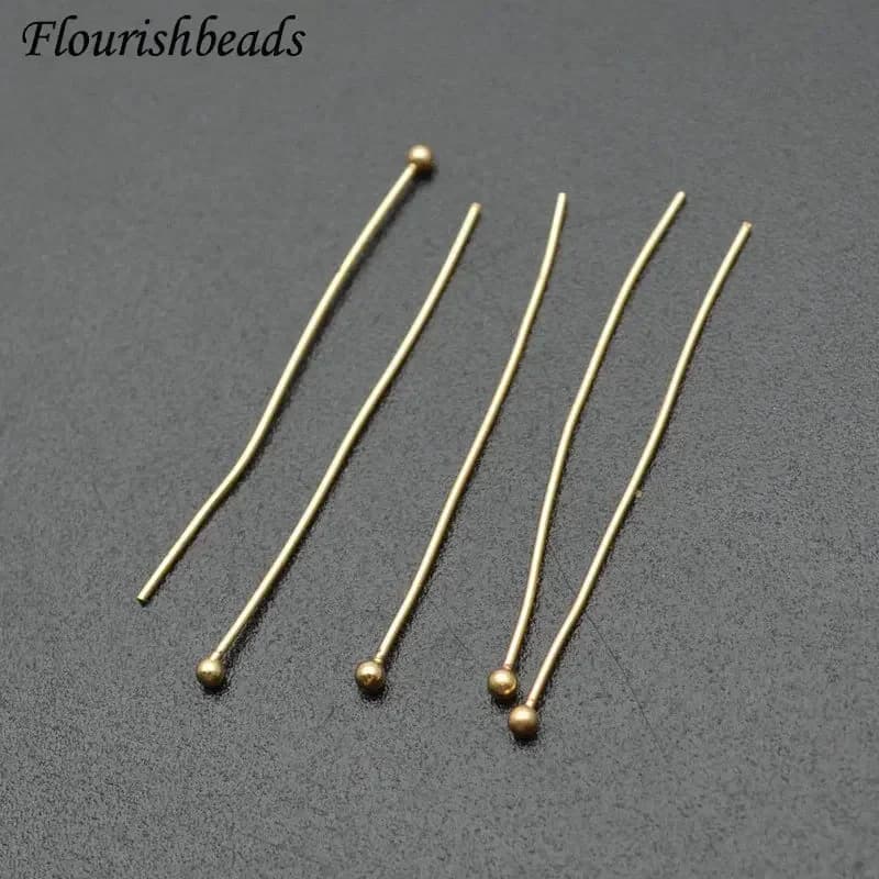 100pc 25mm 30mm 35mm 40mm 5mm 70mm Length Ball Pins Anti-rust Gold Color Metal Brass Needles DIY Jewelry Findings Supplies