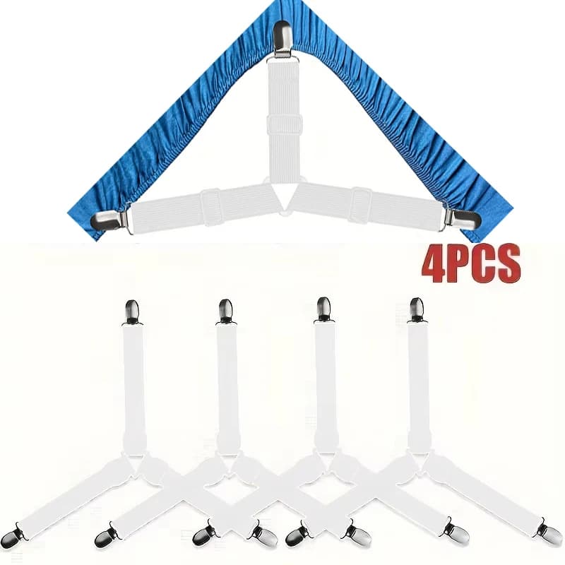 4 pezzi porta lenzuola triangolare per camper clip per lenzuolo con angoli bretelle per lenzuolo regolabili clip per materasso per camper letto roulotte