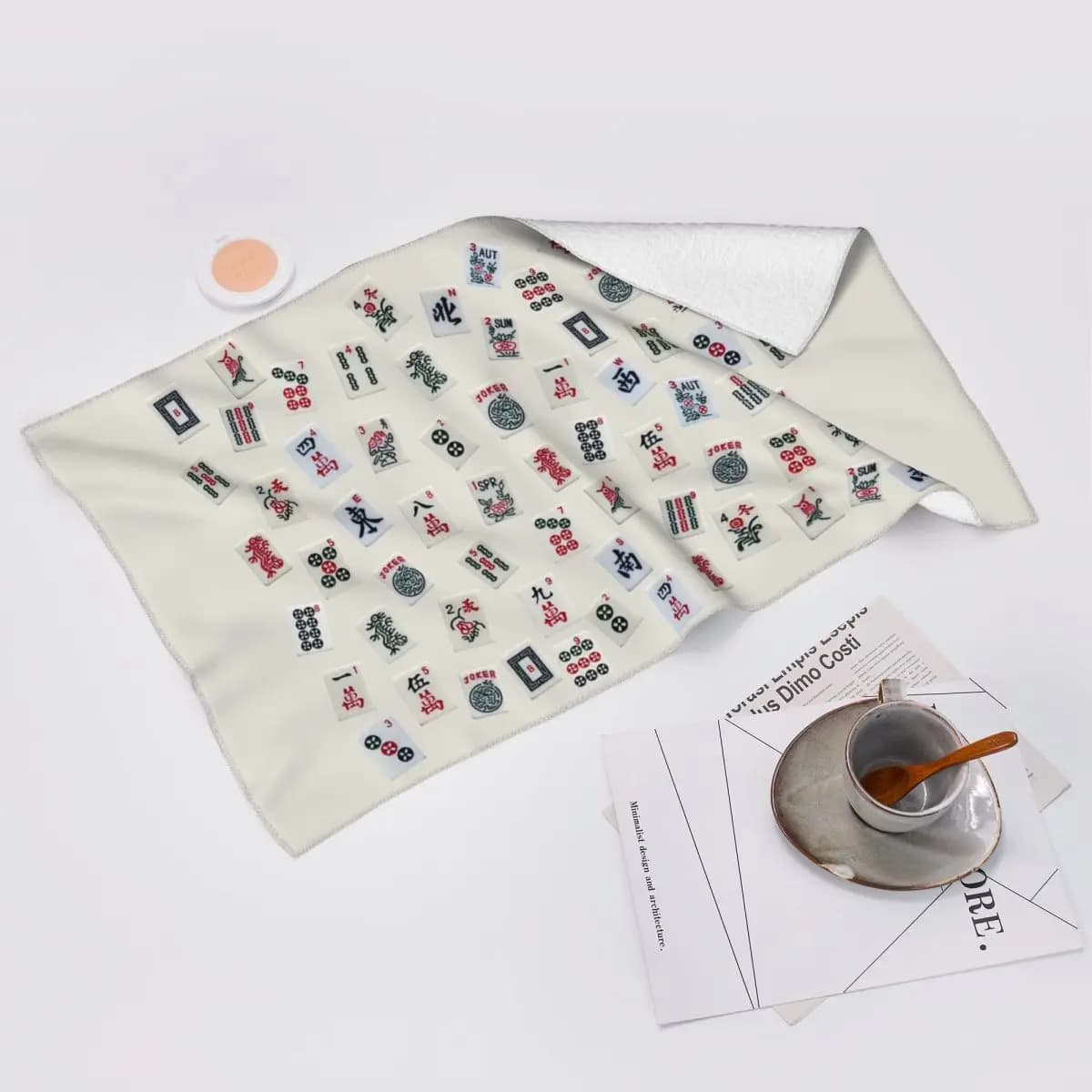 Piastrelle da gioco Mahjong personalizzate Design Asciugamano morbido per il viso Asciugamani in cotone da bagno per piscina ad asciugatura rapida Assorbenti