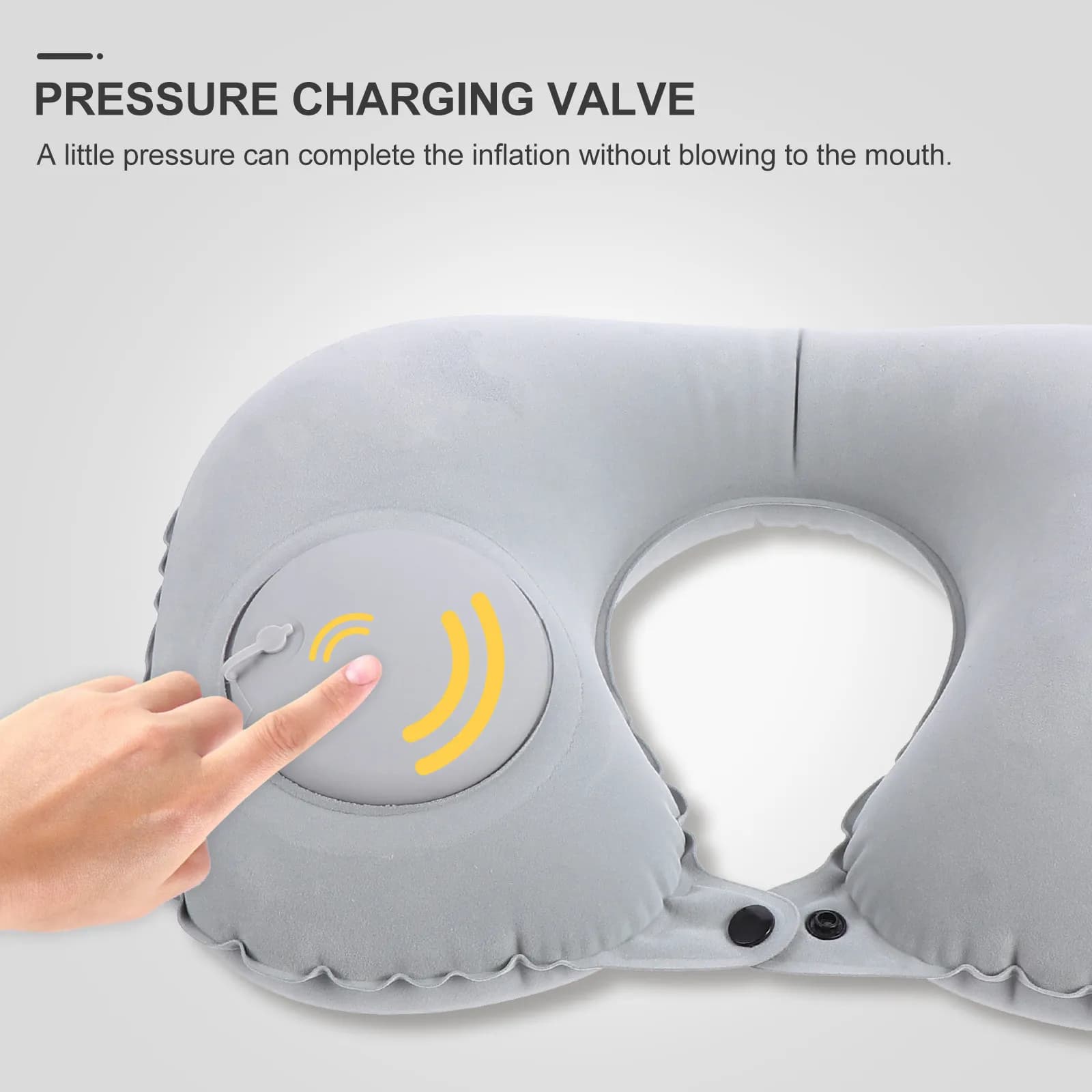 2Pcs Travel Inflatable Neck Pillows U-Shaped Comfortable Soft Support Cushions Easy Carry Fold Flat for Camping Hiking Airplane