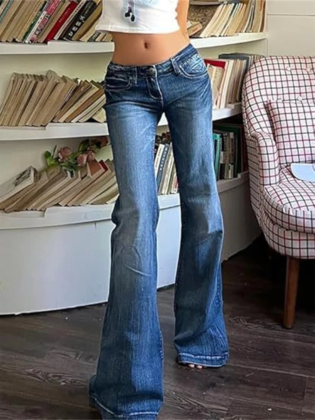 Jeans alla Moda Sexy e Aderenti a Zampa d'Elefante, Pantaloni in Denim a Vita Bassa per Donna, Uso Stagionale Primavera Estate Autunno Inverno
