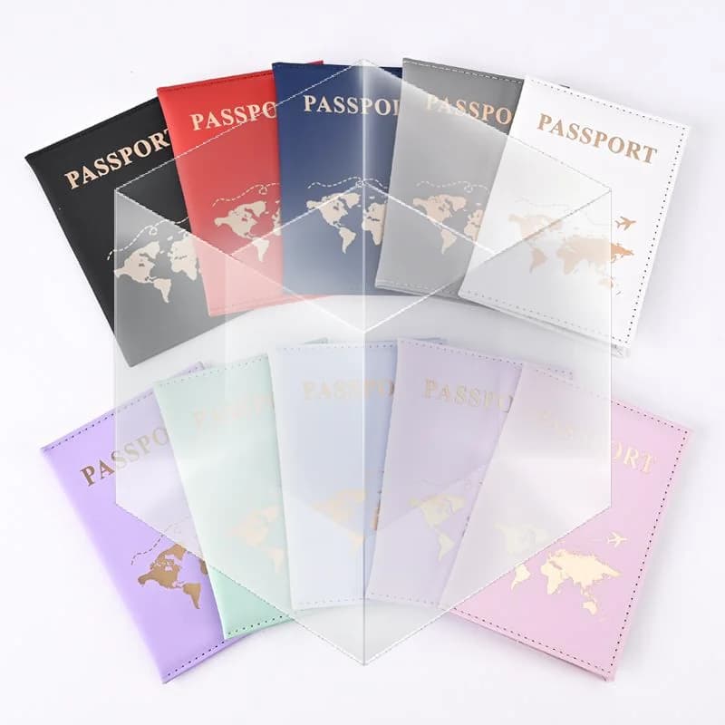 PU Leather Women's Passport Case Ticket Holder Card Holder Protection Card Bag Multi-function Card Sleeve ID Package Couples