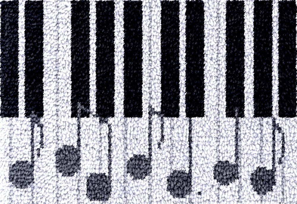 Smyrna grande gancio di chiusura Kit tappeto Set da ricamo tappeto con motivo stampato per bambini Tastiera per pianoforte che realizza arazzi Artigianato per adulti