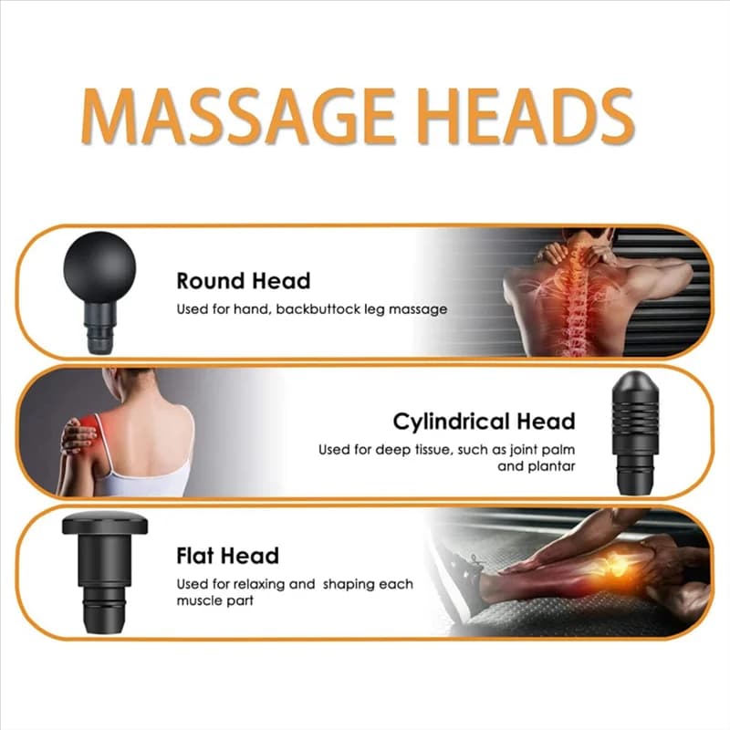 Massage gun heads, massage gun accessories 9 different heads for deep tissue muscle massage