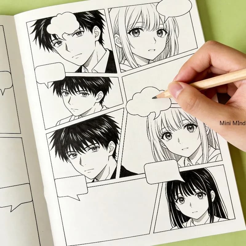A Drawing Exercise Book For Anime Creation, Adult Decompression Graffiti Drawing Coloring Book, Suitable For Artistic Creation