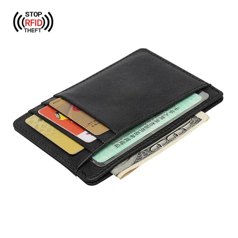 Porta carte di credito Sim con blocco RFID Slot per patente di guida da uomo Portafoglio piccolo da uomo Borsa per soldi tascabile Mini borsa per donna