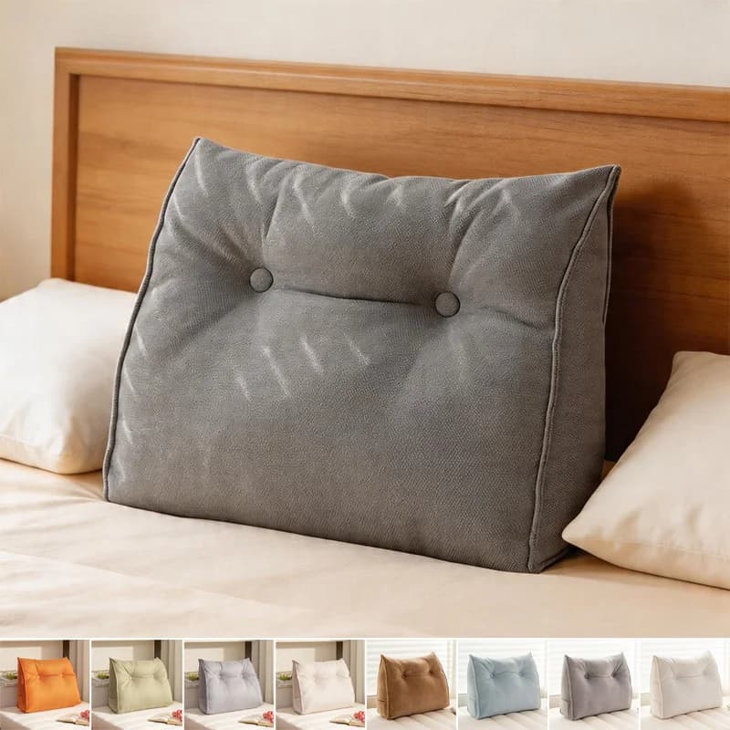 Cuscino Triangolare per Schiena, Morbido Supporto Lombare per Testiera Letto, Divano, Finestra a Bovindo, con Fodera Rimovibile e Lavabile