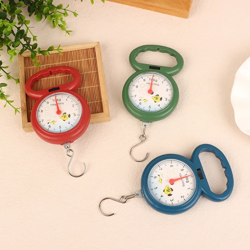 1Pc Portable Fish Scale 10kg Hook Hanging Scales Mini Spring Scale For Fishing Shopping Travel Weighing Luggage Scales.