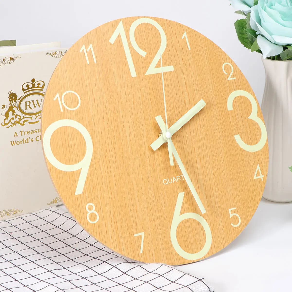 30Cm Creative Luminous Wall Clock, Simple Decorative Watch to Hang, Home Furniture for Office and Living, Silent Design with Night Light