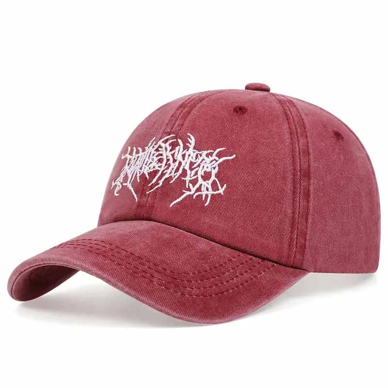 Baseball Cappellini with Embroidery Geometric Lavato, Adjustable for Spring and Autumn, Casual Hats for Foreign, Solar Protection