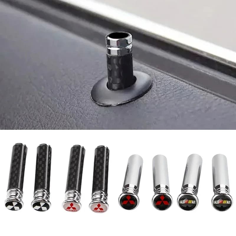 Copri Perno Serratura Porta in Fibra di Carbonio per Mitsubishi Ralliart Lancer 9 10 ASX L200 Colt Pajero Outlander Eclipse