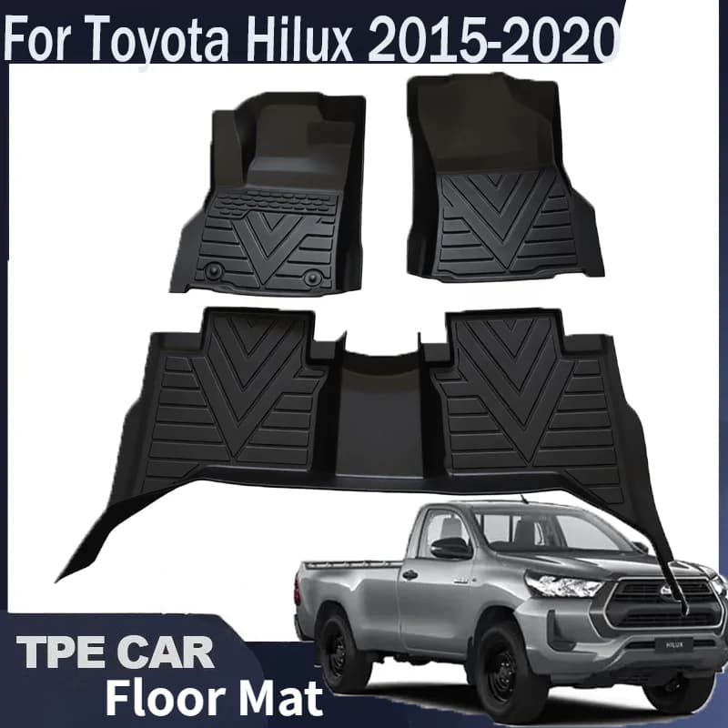Tappetini per auto in TPE, tappetino per bagagliaio per Toyota Hilux 2015-2020, tappetini per pavimento, rivestimento per bagagliaio, tappetini in TPE, tappetino per bagagliaio, interni auto