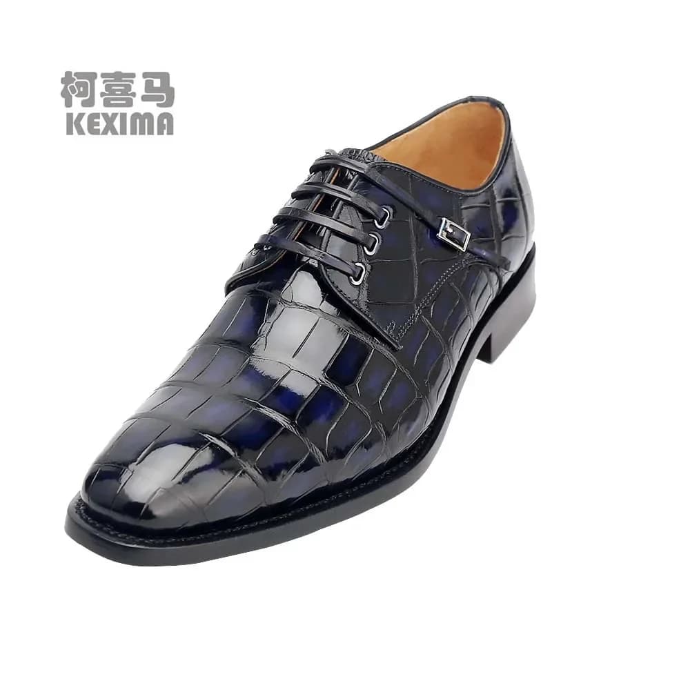 leimanxiniu nuovo arrivo coccodrillo Scarpe eleganti da uomo manuale Scarpe in pelle di coccodrillo maschile in pelle di coccodrillo color pennello