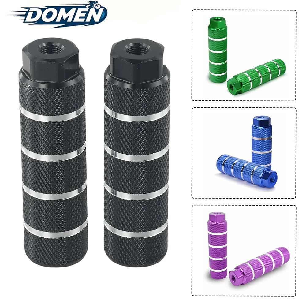 DOMEN Pioli per Bici in Lega di Alluminio BMX Bike Antiscivolo Piombo Piede Fit 3/8 ''Asse Poggiapiedi-Lever Ciclismo Stunt Pioli Accessori per Biciclette
