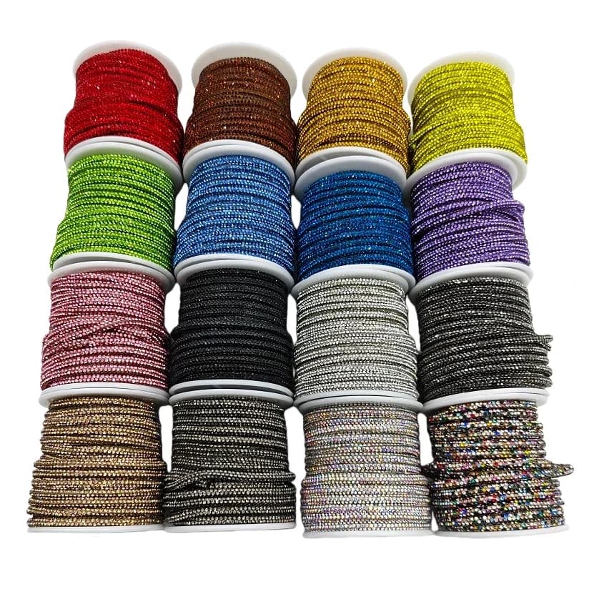20yards 4mm Rhinestone Rope Glitter Crystal Tube Cord Trimming DIY Jewelry Bracelet Necklace Shoelaces Bag Strap Material Decor