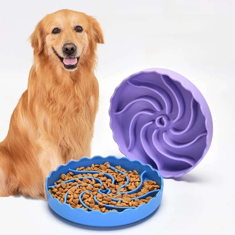 Ciotola per mangiatoia lenta per cani Piatto anti soffocamento per animali domestici in silicone per uso alimentare con ciotola antiscivolo per cani a ventosa