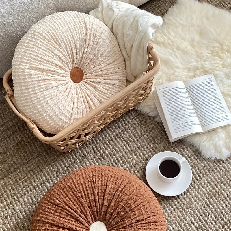 Cuscino per seduta in cotone PP tinta unita fatto a mano, cuscino di supporto, futon, tatami, per sedia da pranzo, finestra, ufficio, divano, accogliente e essenziale
