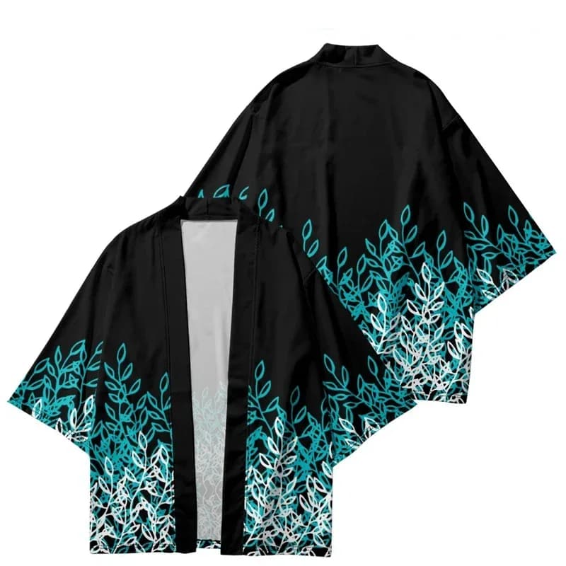 Summer Woman Floral print Kimono Man Fashion Beach Hawaiian Shirt Fashion Cardigan Sakura Pattern Kimono Hoodies Yukata Haori