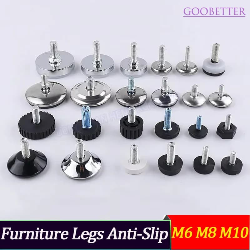 Gambe Regolabili per Mobili M6 M8 M10 Autolivellanti Antiscivolo - Soluzione Protettiva per Pavimenti Irregolari, Tavoli, Sedie, Armadi