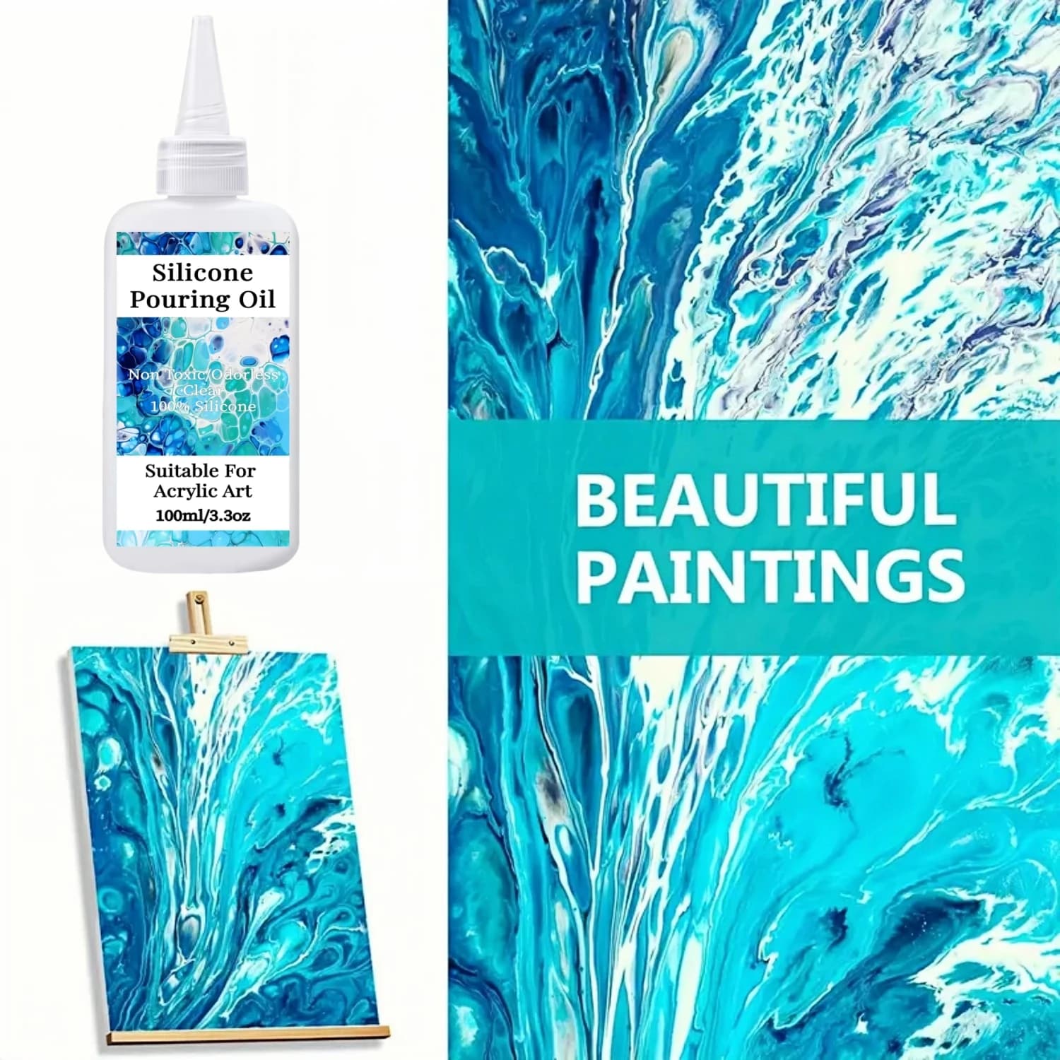 silicone Pouring oil Cell Activator Art Kit Christmas Gifts Fluid Art Canvas Painting