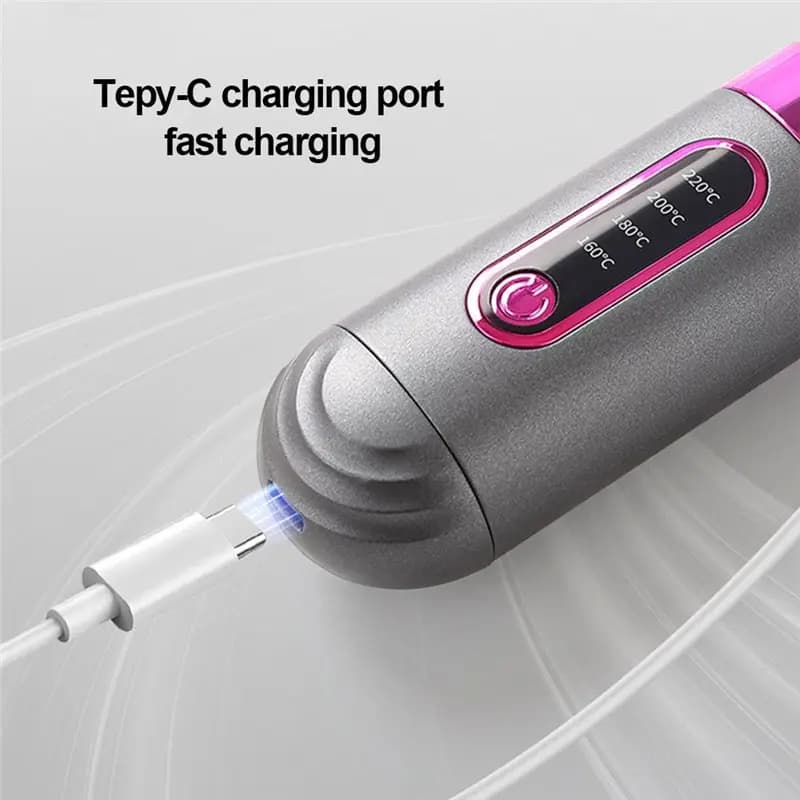 ABKR-Hair Straightener Brush Electric Hair Comb Fast Heating Adjustable Temp Portable Travel Beauty Styling Tool For Women