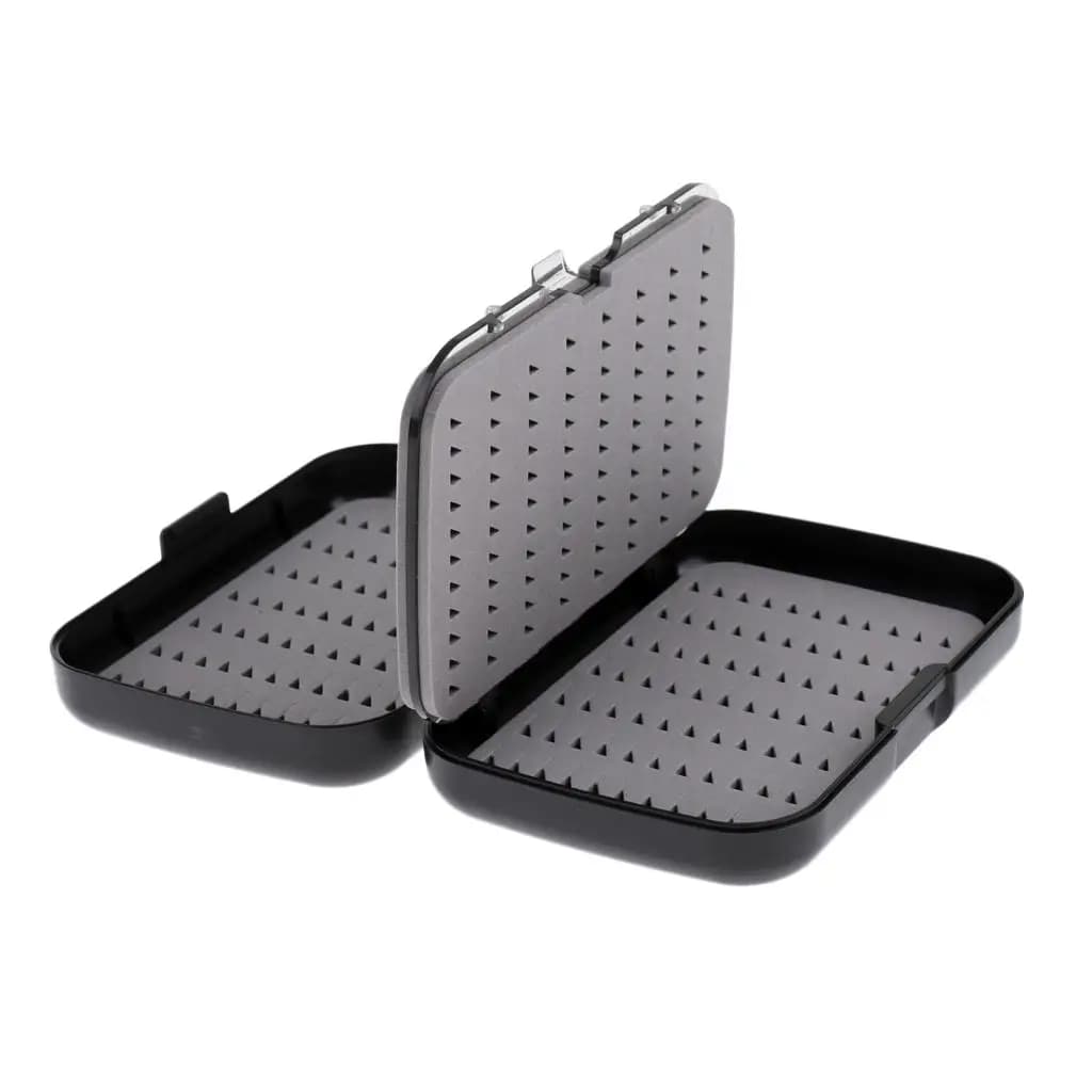 Double side fishing bait box, waterproof, organizer with foam insert, pocket size for storing fly fishing equipment for trout