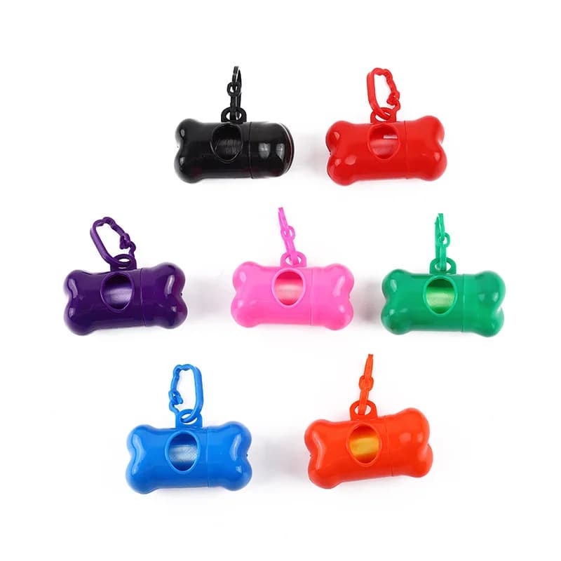 Dispenser a Forma di Osso per Sacchetti Igienici per Cani, Contenitore in Plastica per Sacchetti per Rifiuti, Porta Sacchetti per Escrementi Usa e Getta