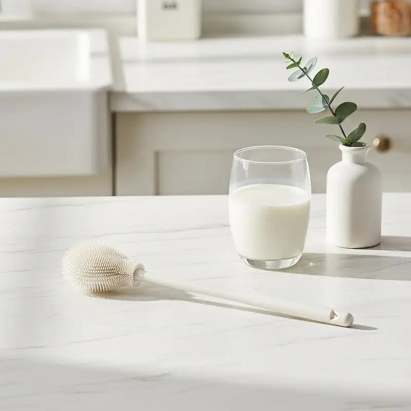 【YA】Silicone Bottle Cleaning Brush Foldable Head 360° Deep Clean Food Contact Safe for Sippy Cup Water Bottle Household Use