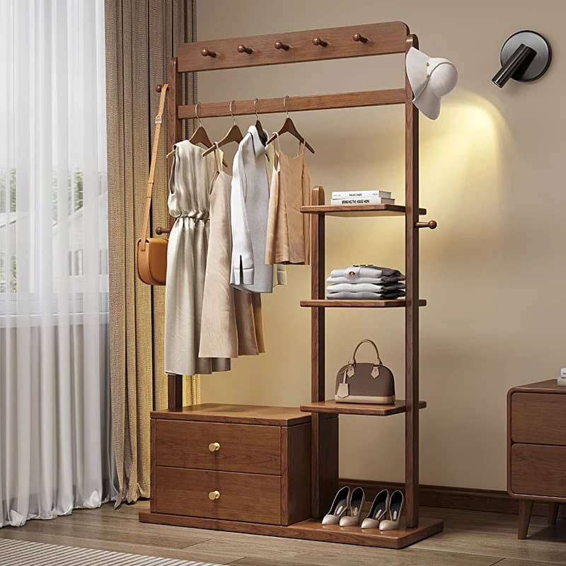Appendiabiti sospesi, appendiabiti per camera da letto dal pavimento al soffitto, manufatti per vestiti da comodino di notte, ripiani nelle stanze verticali, i domestici