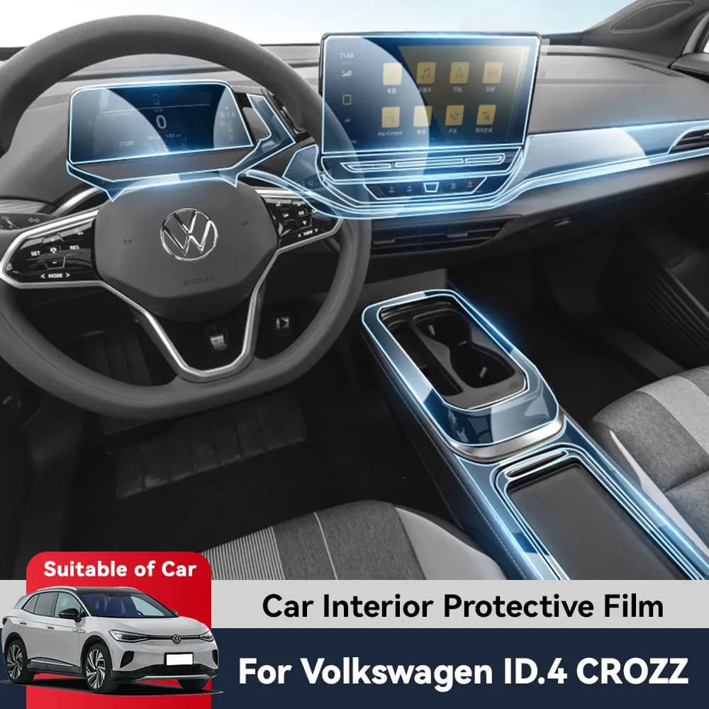 Pellicola Protettiva Interna Antigraffio in TPU per Schermo di Controllo Centrale Auto e Navigazione GPS per VOLKSWAGEN ID.4 CROZZ 2024
