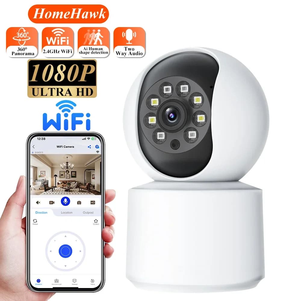 Telecamera IP WiFi per interni, app Kolintom, sorveglianza wireless, tracciamento automatico delle persone, visione notturna, sicurezza domestica, CCTV, monitor per neonati e animali domestici