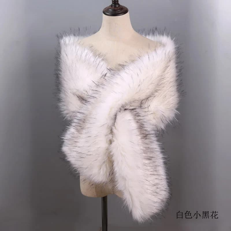 Sciarpa Lunga Versatile in Finta Pelliccia di Volpe e Visone Europea, Stile Cheongsam, per Abiti da Sera e Spettacoli Teatrali, Come da Film e TV