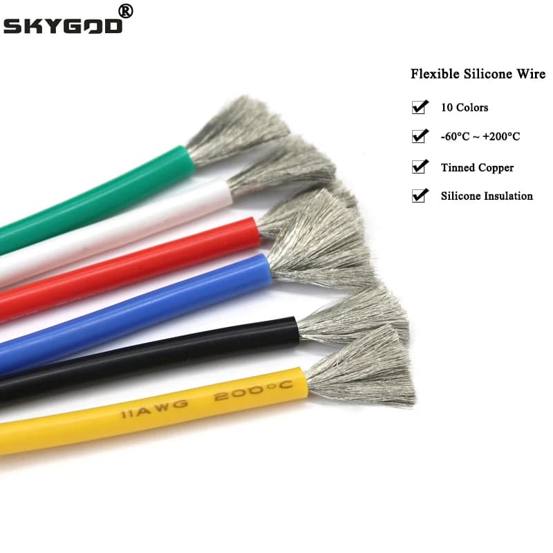 Heat Resistant Cable 1M/5M 30 28 26 24 22 20 18 16 15 14 12 10 8AWG Ultra Soft Silicone Wire High Temperature Flexible Copper