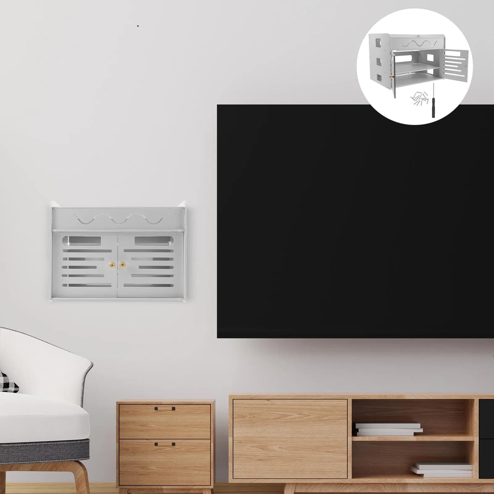 3 Layers Wireless Router Storage Box WiFi Router Rack Cable Organizer Box Modem Cable Power Strip Management Holder