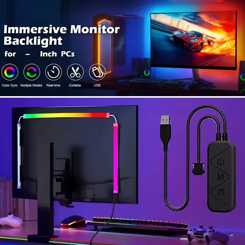 Schermo Ambilight Luci RGB Striscia luminosa a LED Computer Colar Sync Monitor Illuminazione ambientale PC Retroilluminazione Luce di raccolta per sala giochi