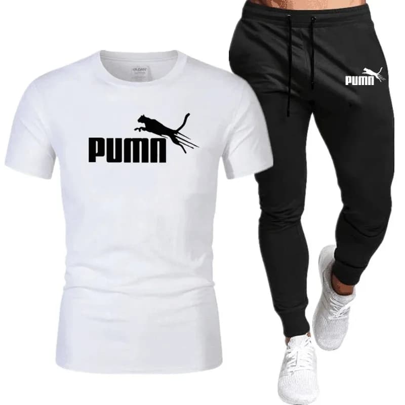 Completo da Uomo Estivo 2026: T-shirt a Maniche Corte e Pantaloni per Corsa, Tuta Sportiva Casual Monocromatica, Set 2 Pezzi, Brand di Moda