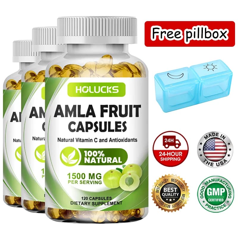 Integratore Vitaminico a Base di Amla, Migliora il Metabolismo, la Salute Immunitaria, la Difesa Cellulare, Supporto Energetico e Digestivo