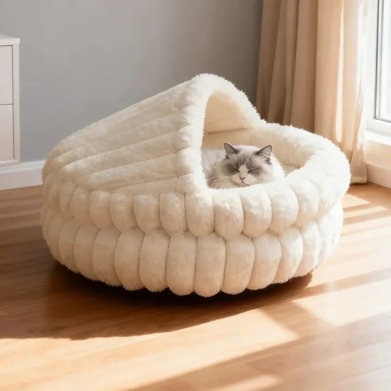 Lettino per gatti spesso e caldo, cuccia per cani morbida, cuscino per dormire in peluche, cuscino invernale antiscivolo per gatti piccoli, medi e grandi, gatti comodi